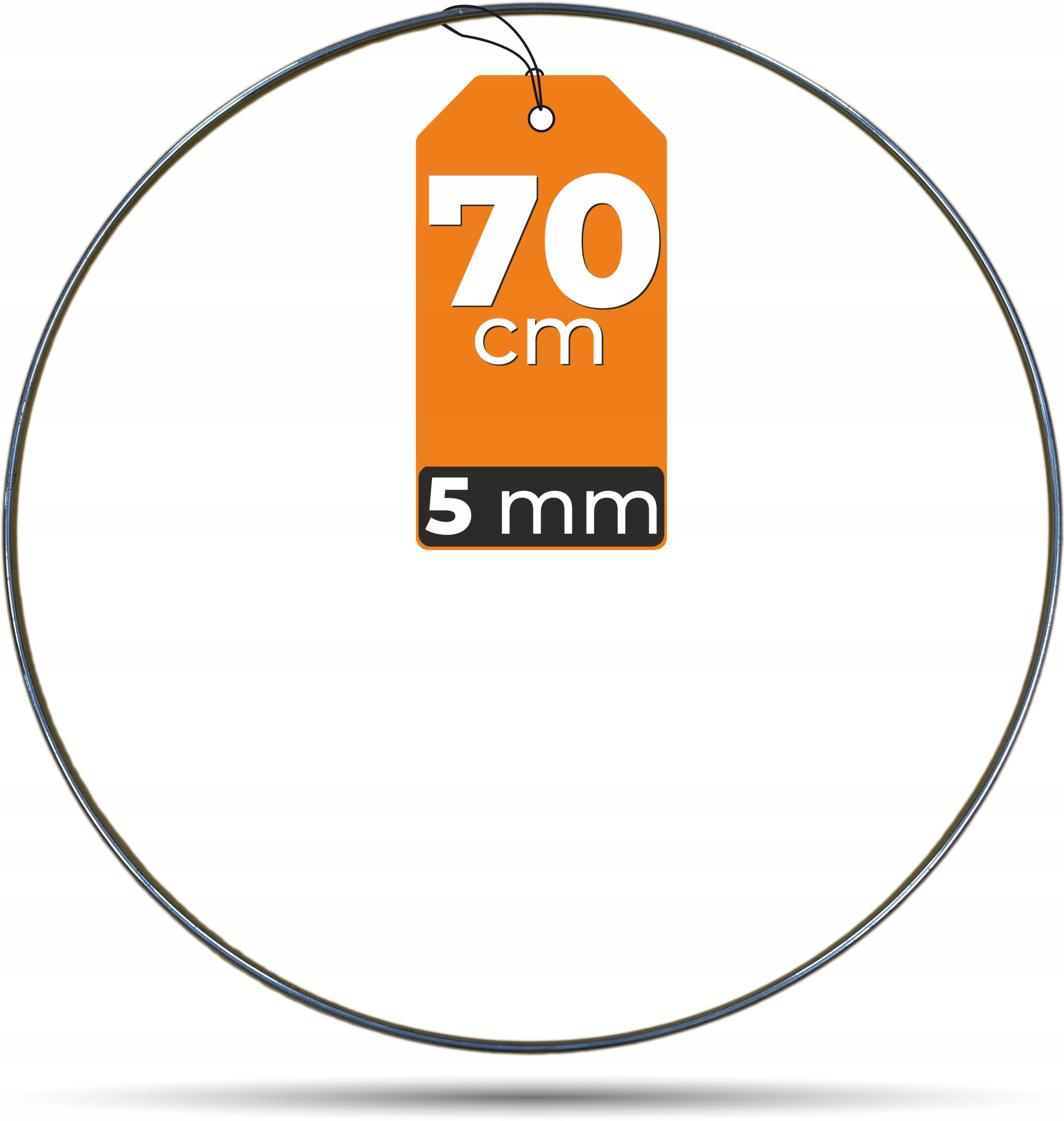 Srebrna obręcz łapacz snów makram 70 cm 5 mm Gruba