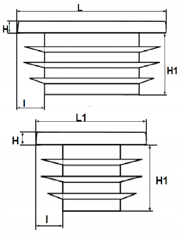 Zaślepka daszek słupek profil 50x20 20SZT CZARNE Kod producenta ZEST_5020_X20