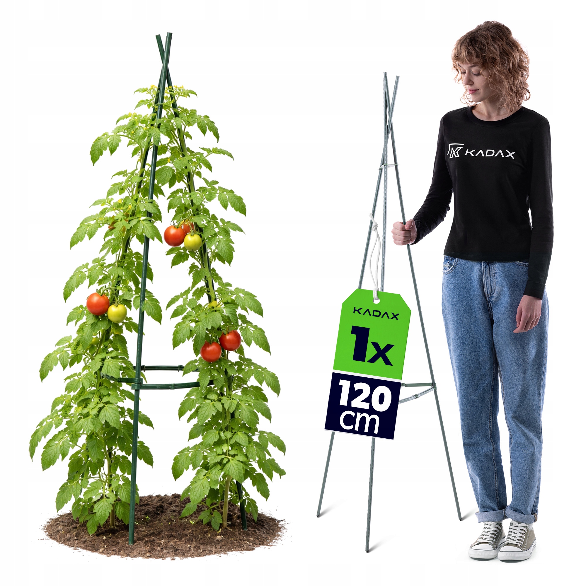 PODPORA DO ROŚLIN 120 cm POMIDORÓW OGRODOWA TYCZKI STOŻEK STELAŻ PALIK