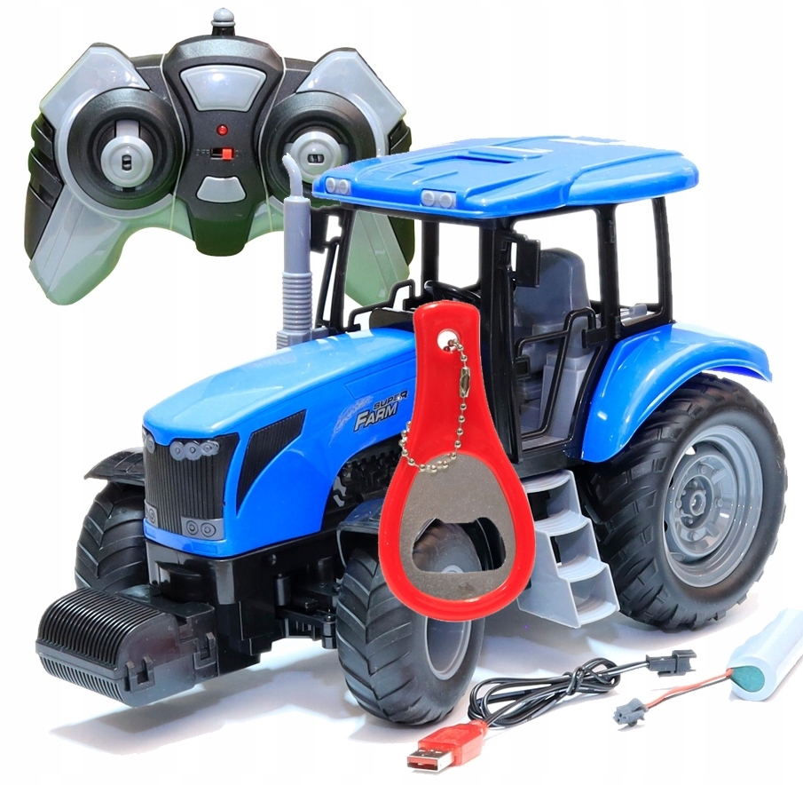 Duży Zdalnie Sterowany Traktor Na Pilota 33cm Ciągnik Zawieszka