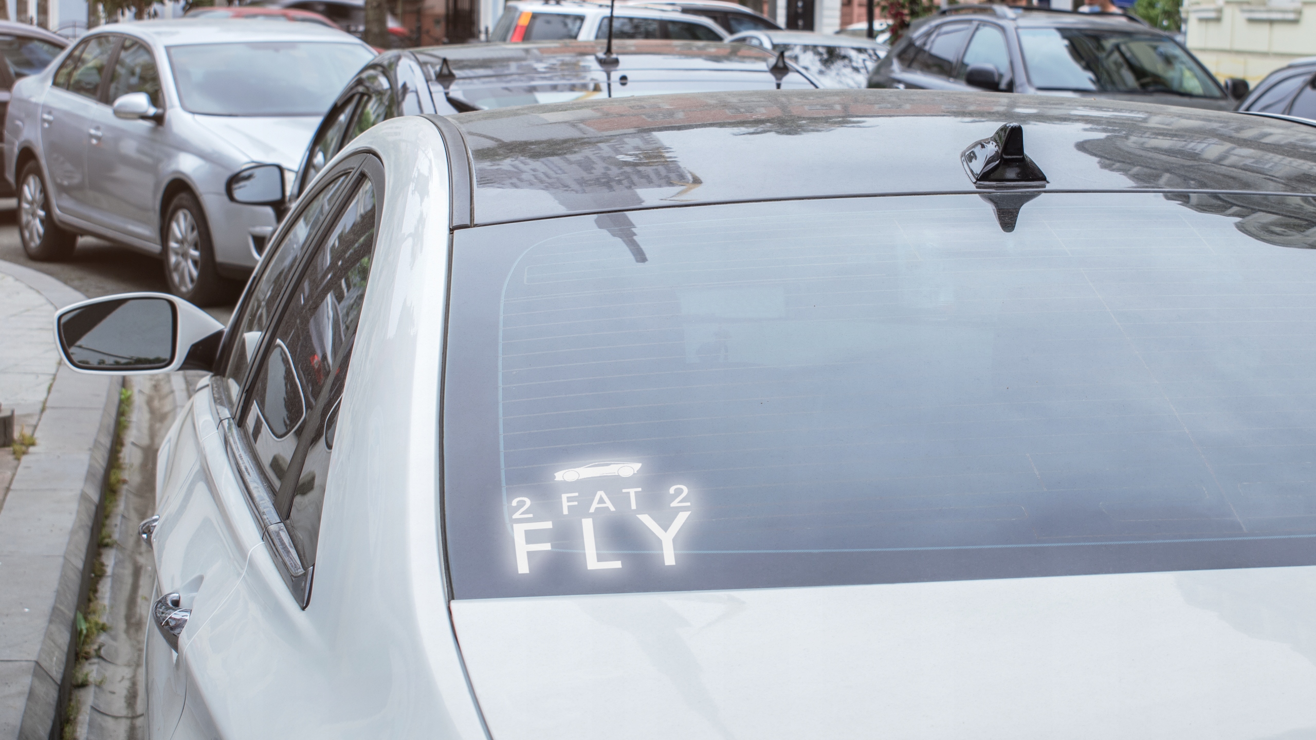 2 FAT 2 FLY - Naklejka na samochód ODBLASKOWA| HOLOGRAM Producent Inny