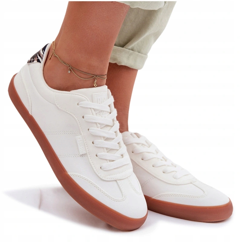 Dámské Nízké Tenisky Z Pohodlného Šněrovacího Materiálu Big Star, Bílé, Velikost 40