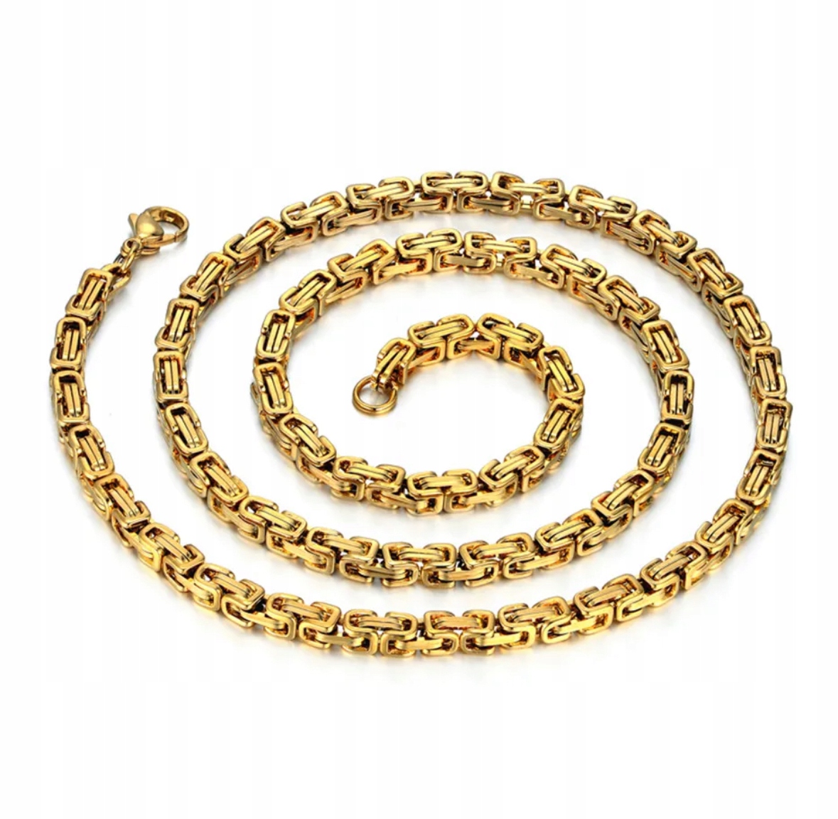 Złoty Naszyjnik Królewski Męski Stal Nierdzewna Marka bez marki