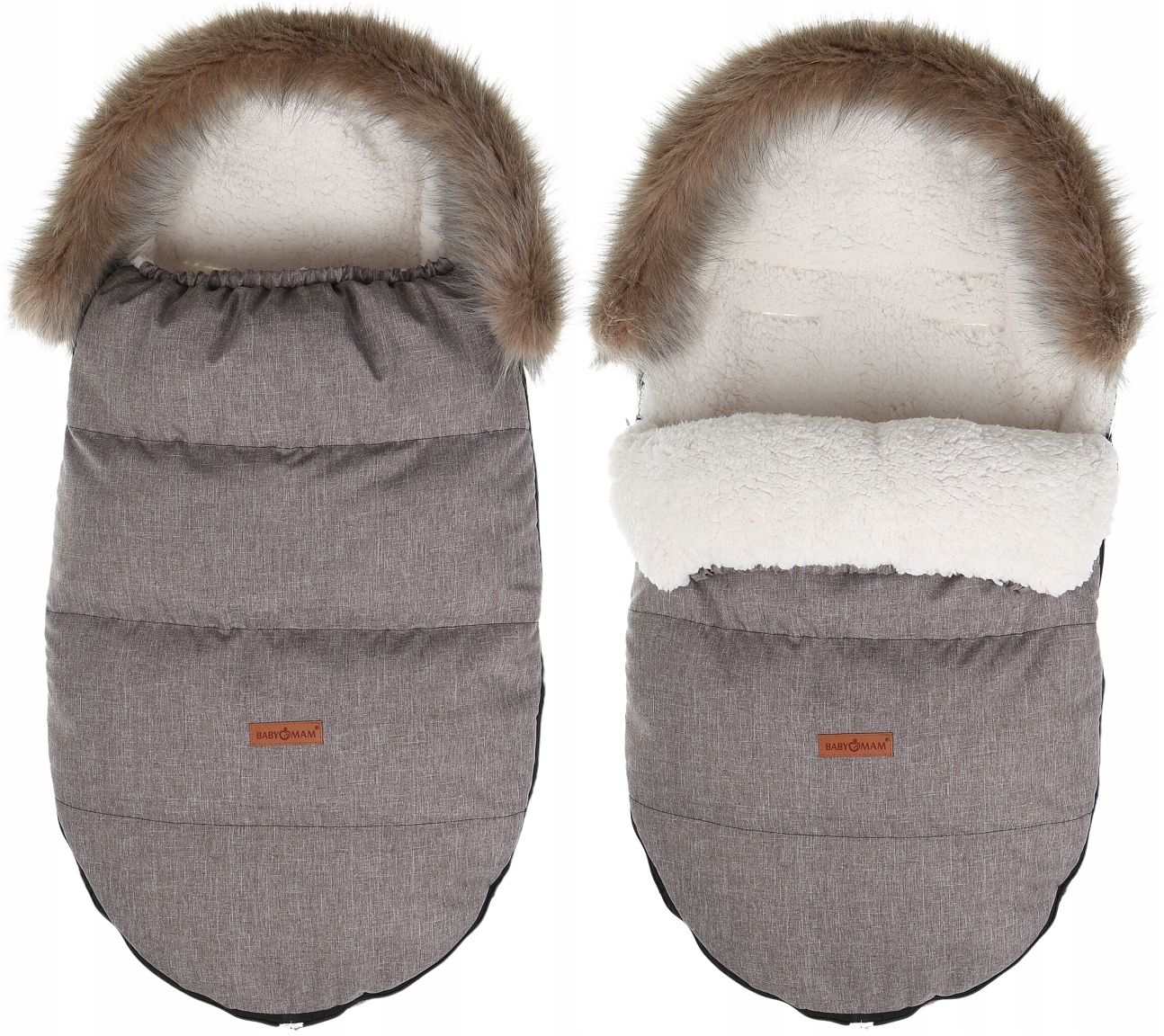 ŚPIWOREK DO WÓZKA SANEK GONDOLI OCIEPLANY Z FUTERKIEM PREMIUM BABYMAM