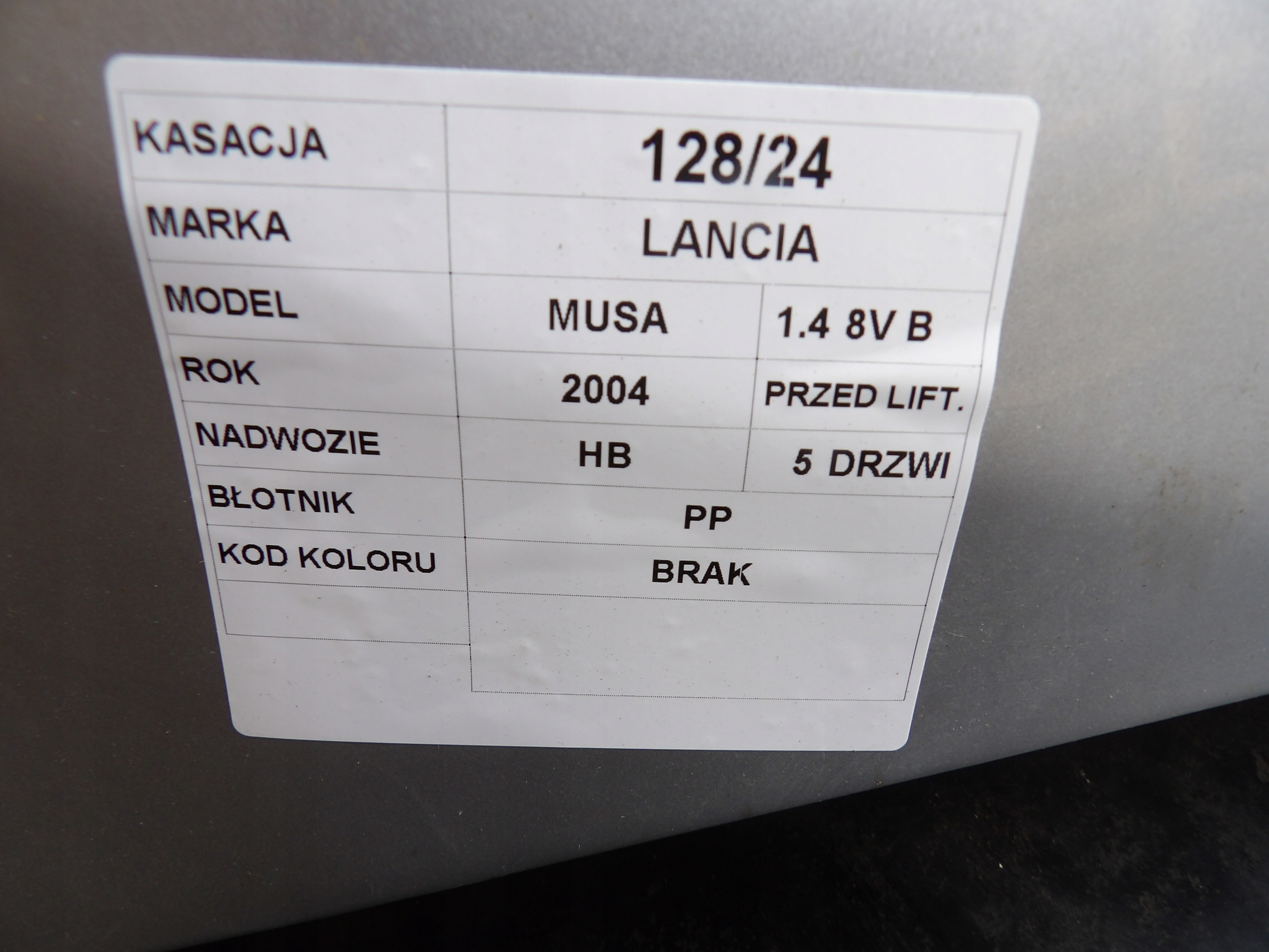 Lancia Musa fender front right przedlift