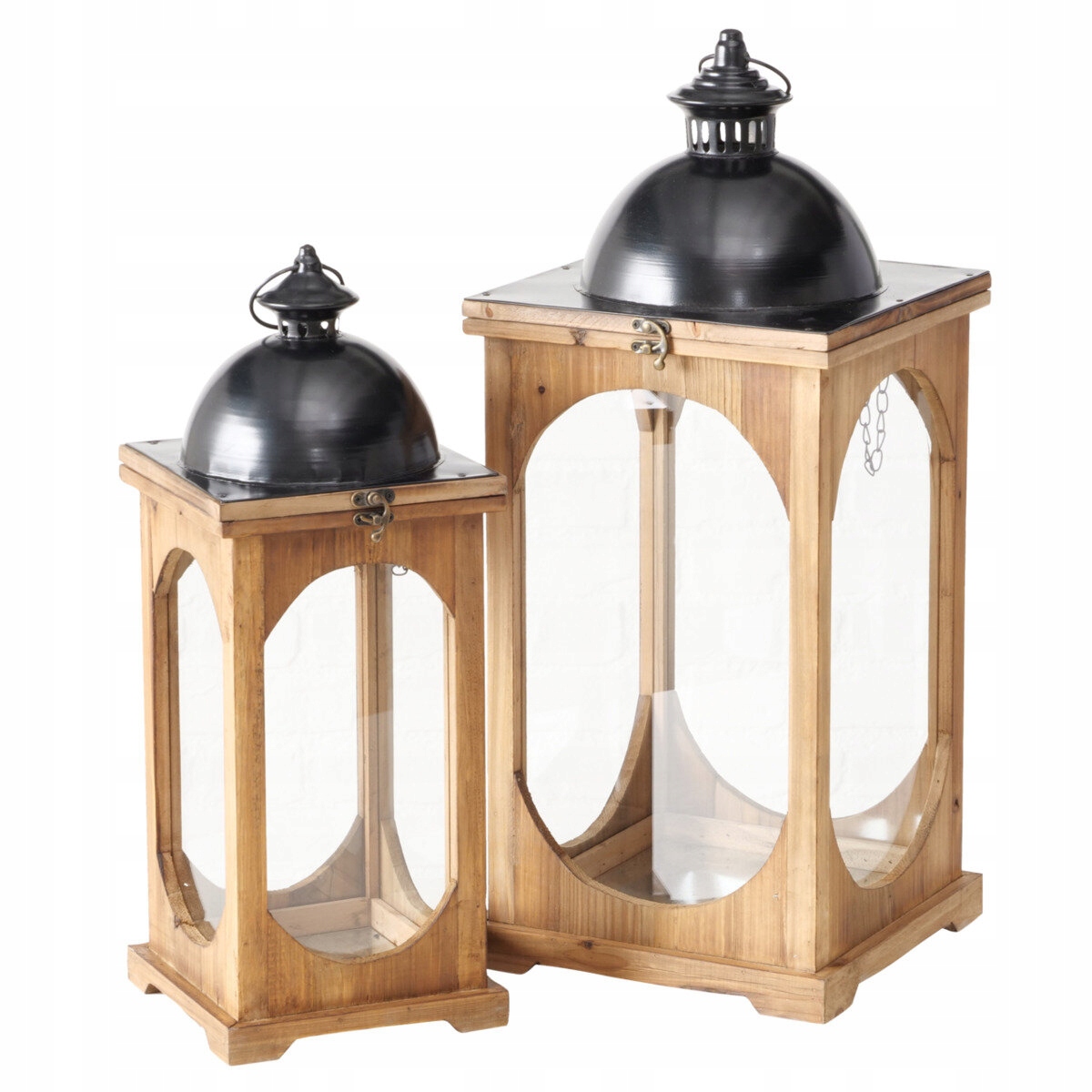 Lampáš Drevený Béžový Dekoračný Sada 2 Ks Melira 61X26X27 CM