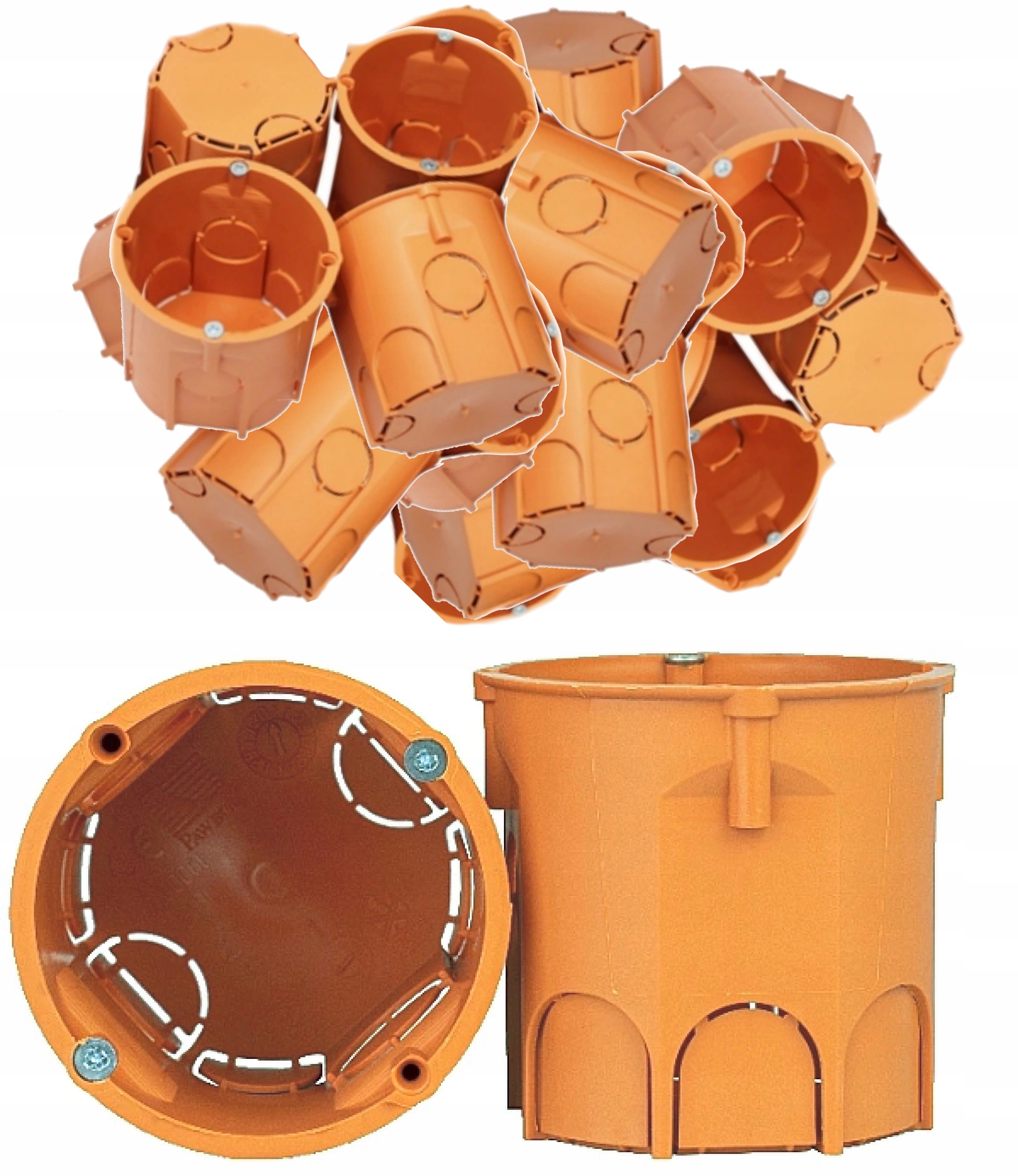 Elektrická podomítková krabice s vruty PK60 Hluboká oranžová 110 ks