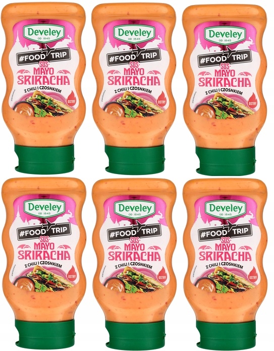 6 x 300 ml Develey Omáčka Majo Sriracha Food Trip Svařovací