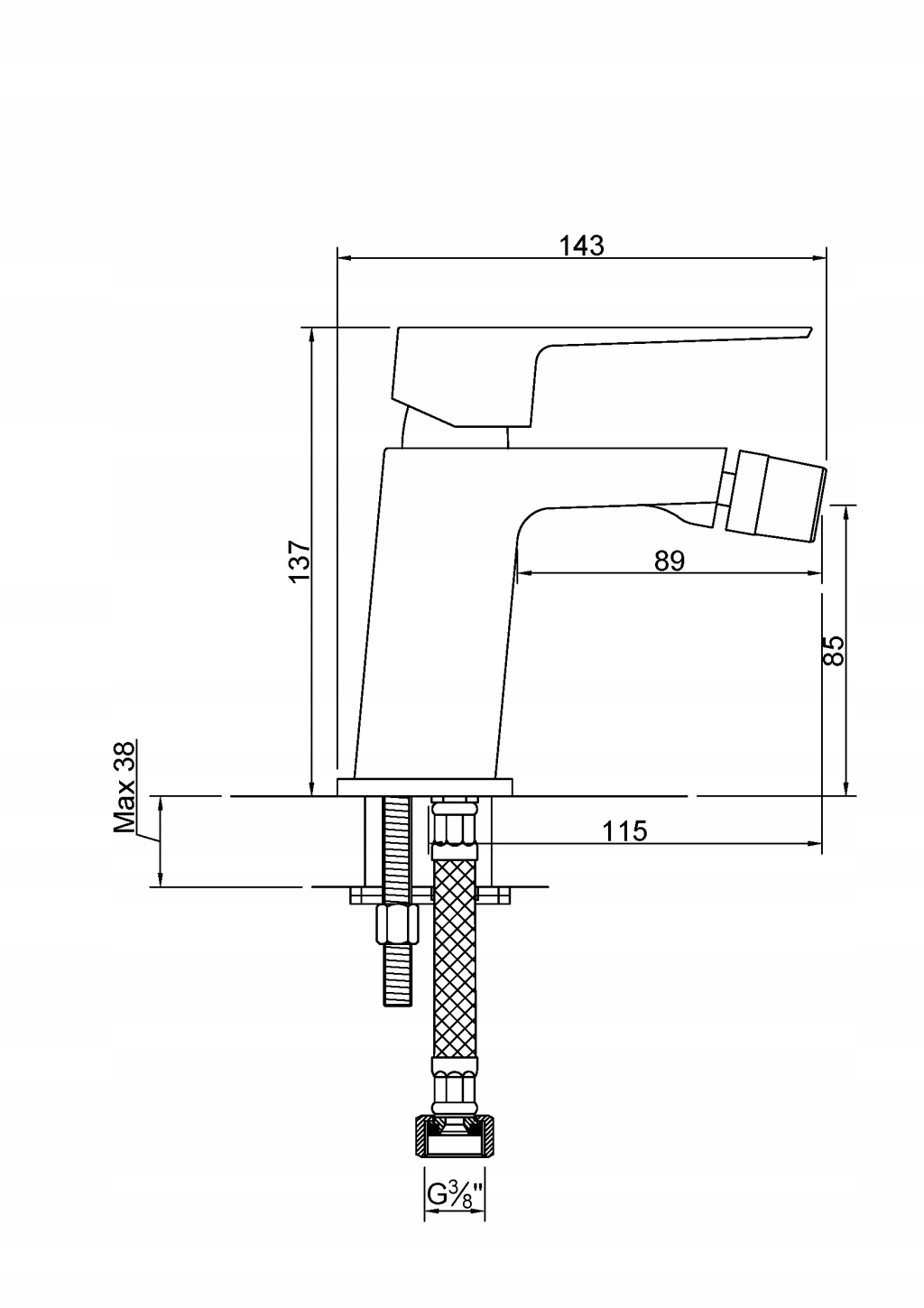 BATERIA PAROS BIDETOWA CZARNA + KOREK KLIK / KLAK EAN (GTIN) 5907798715282