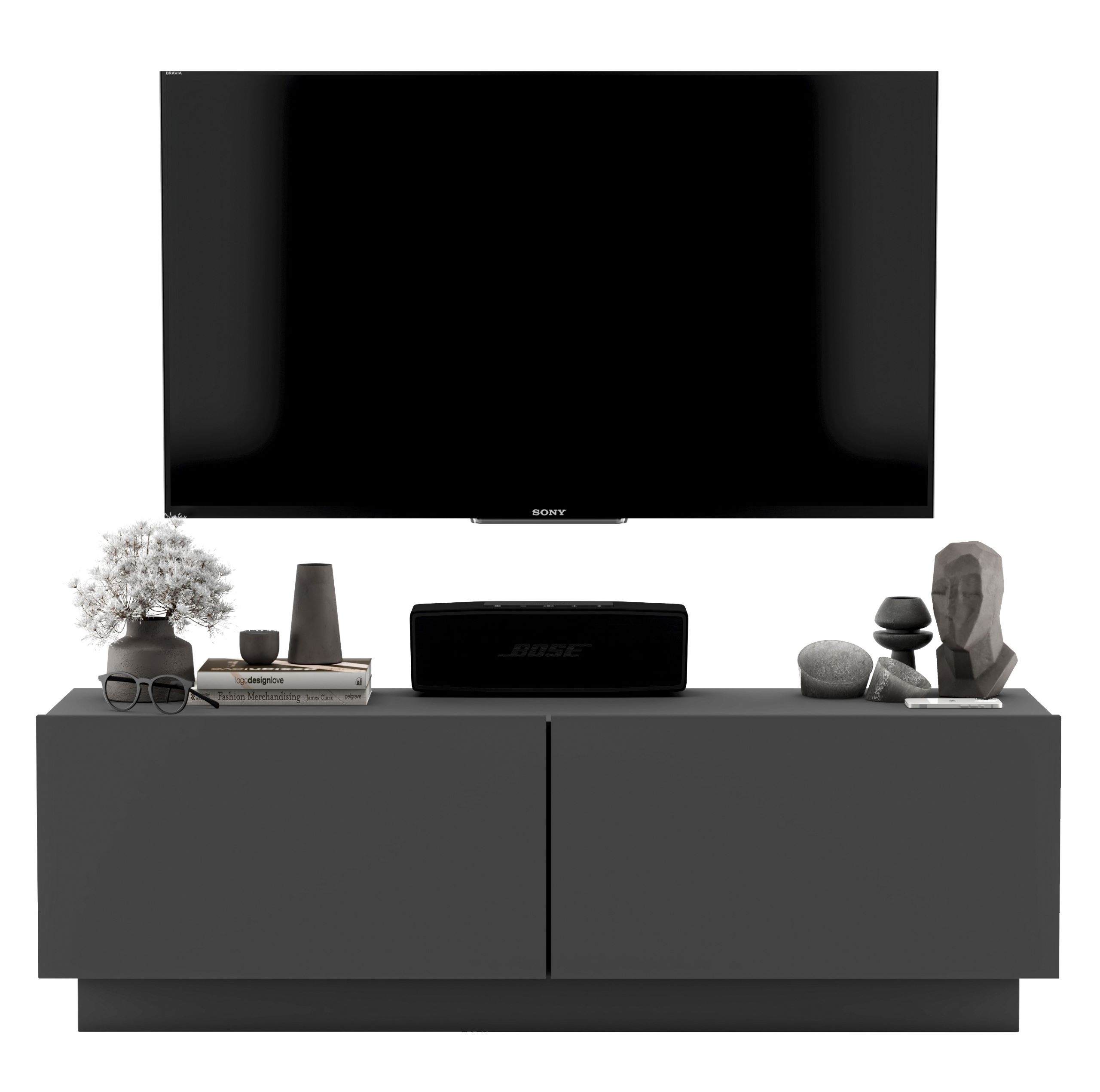 Komoda Rtv szafka Rtv Loft uniwersalna stojąca wisząca 120 cm grafit mat