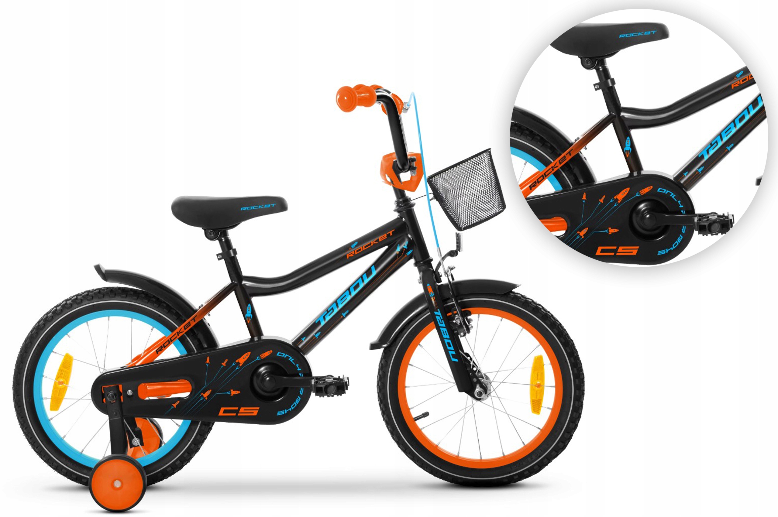 Rower dziecięcy 20" Tabou Rocket Cs Alu czarny pomarańczowy R25