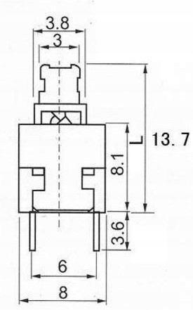 Przełącznik Bistabilny 8x8mm Podwójny Producent KS