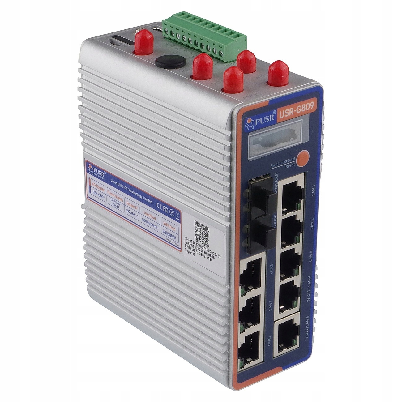 USR-G809s-G – Przemysłowy router 4G/LTE z WiFi 6, OLED i Python SDK