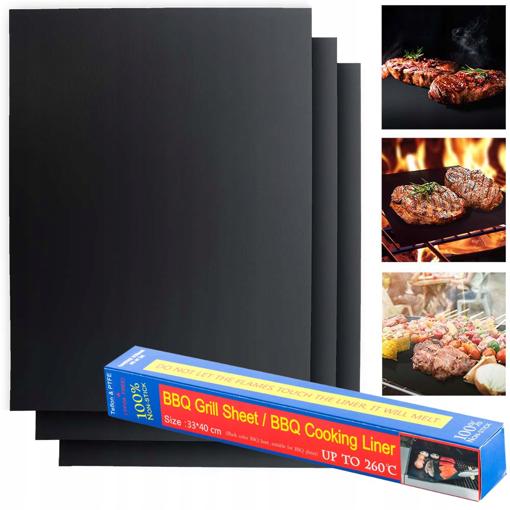 

Mata Teflonowa Na Grill Do Pieczenia Tacka 3 Szt.