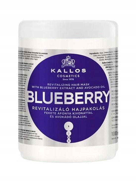 KALLOS KJMN MASKA BLUEBERRY CZARNA JAGODA 1000 ml