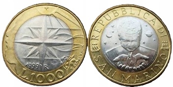 1000 lirów (1999) San Marino - Repubblica