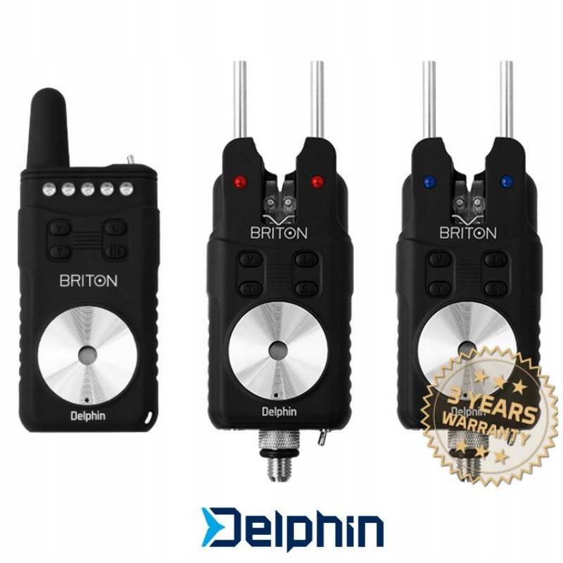 Zestaw Karpiowych Sygnalizatorów Brań Delphin Briton 2+1 Z Centralką