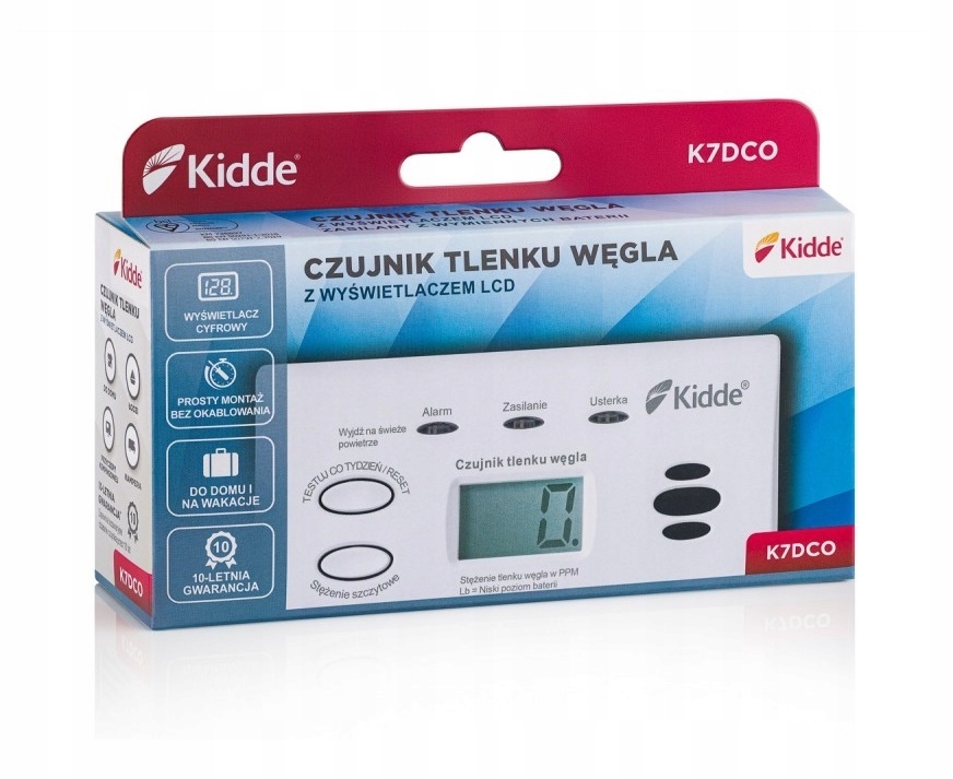 

Czujnik Czadu tlenku węgla Kidde K7DCO LCD 10LAT