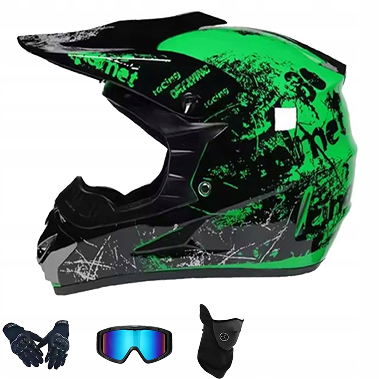 Helma Na Elektrickou Koloběžku Cross Enduro Quad Bmx Helma Brýle Rukavicexl