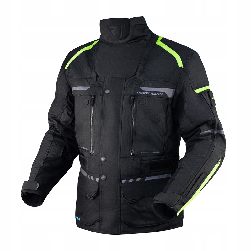 Textilná Motocyklová Bunda Rebelhorn Cubby 4 Black Fluo Yellow (s)
