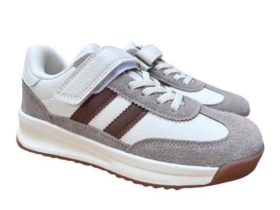 Sportowe Buty Dla Dziewczynki Sneakersy Beżowe Na Rzep 37