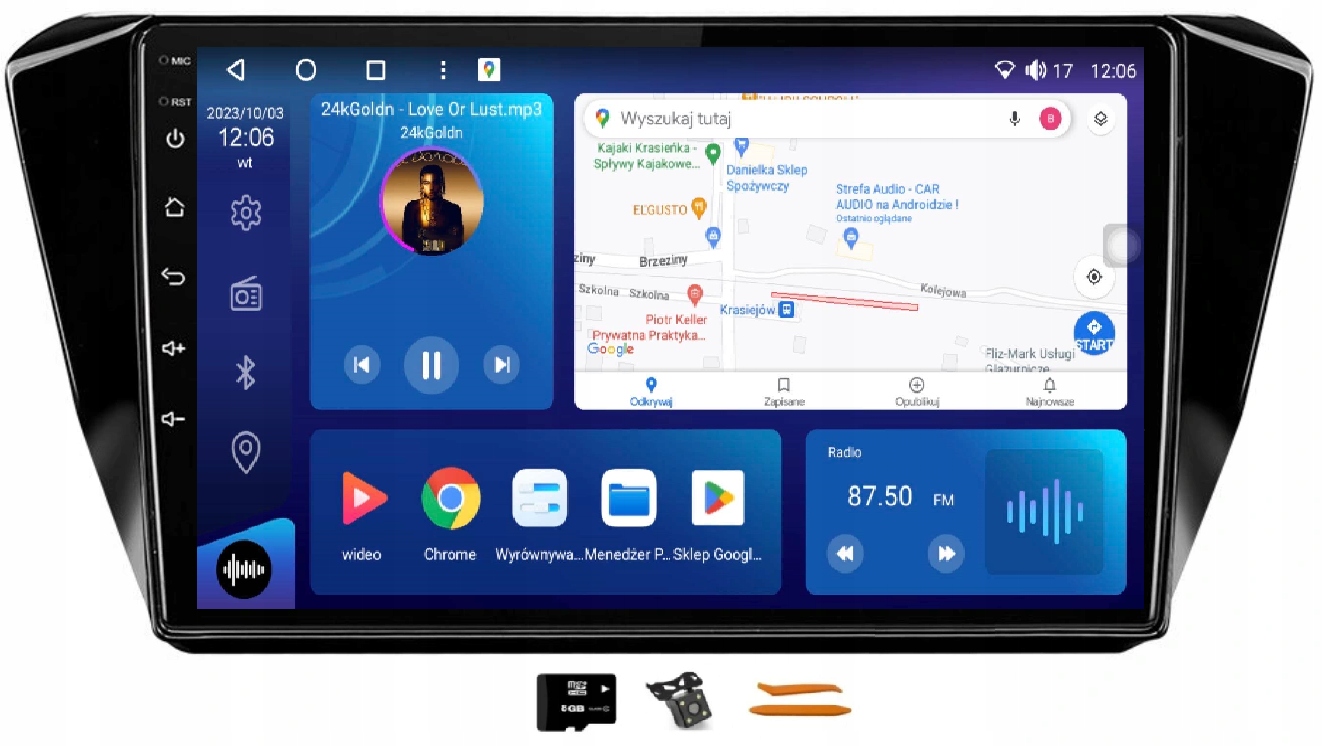 Rádio Android Navigácia M8120 Qled Carplay Lte Gps Škoda Superb 3 15-19
