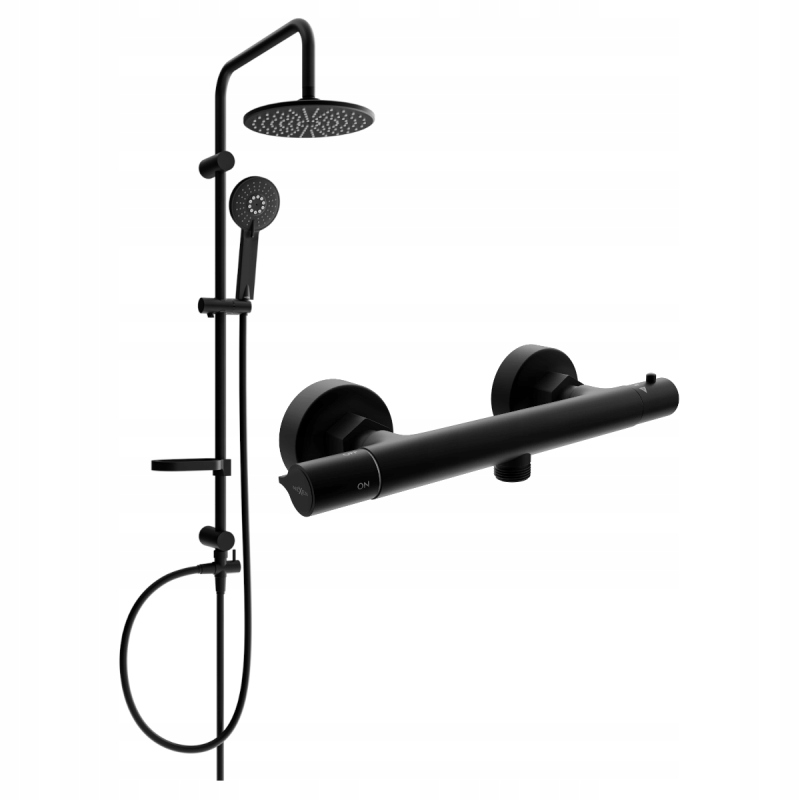 Mexen Carl stenová sprchová súprava s dažďovými tryskami a batériou Slim