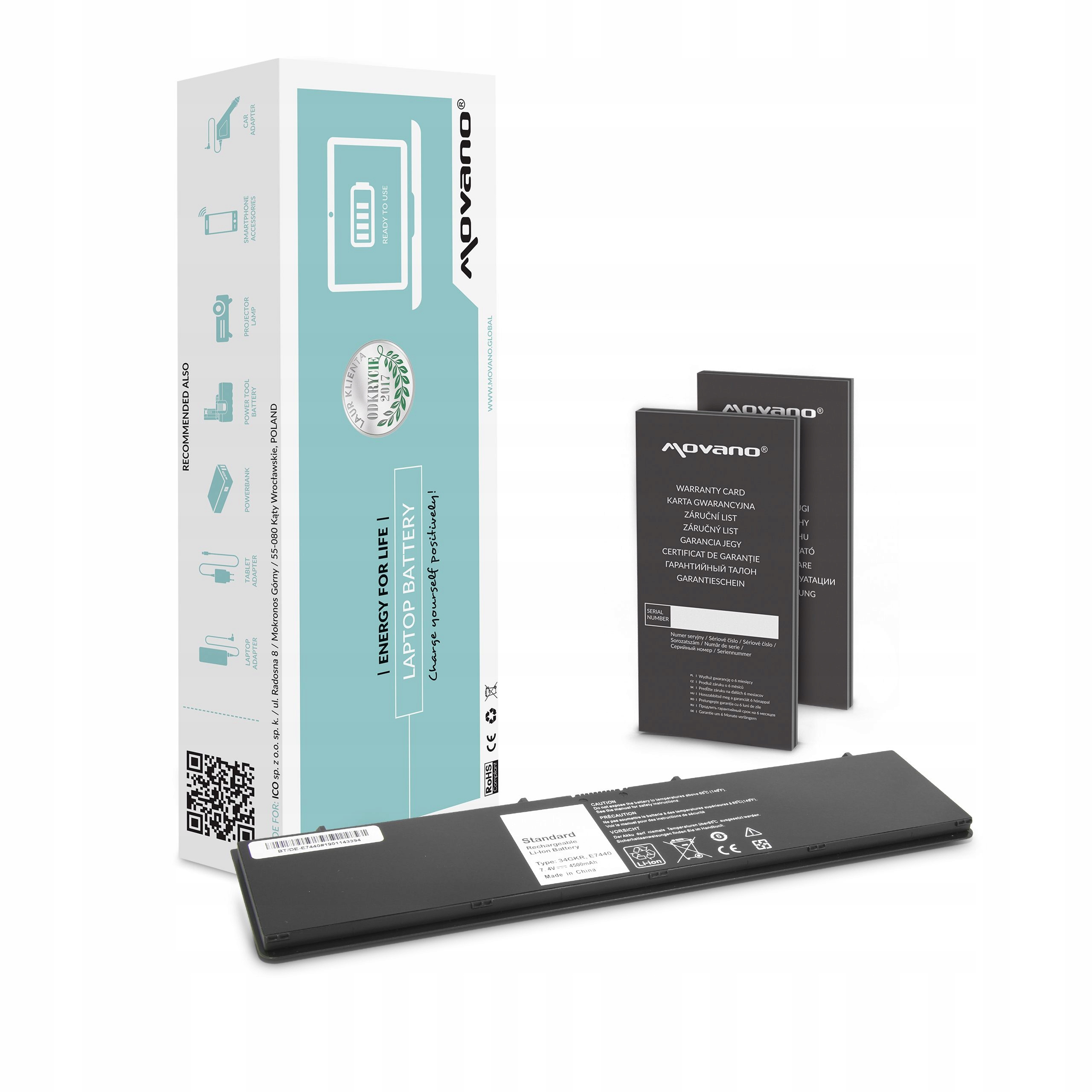 Baterie Movano pro Dell Latitude E7440, 6300 mAh