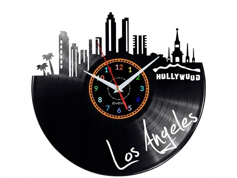 Los Angeles Dekorativní Nástěnné Hodiny Moderní Vinylová Deska Na Pr