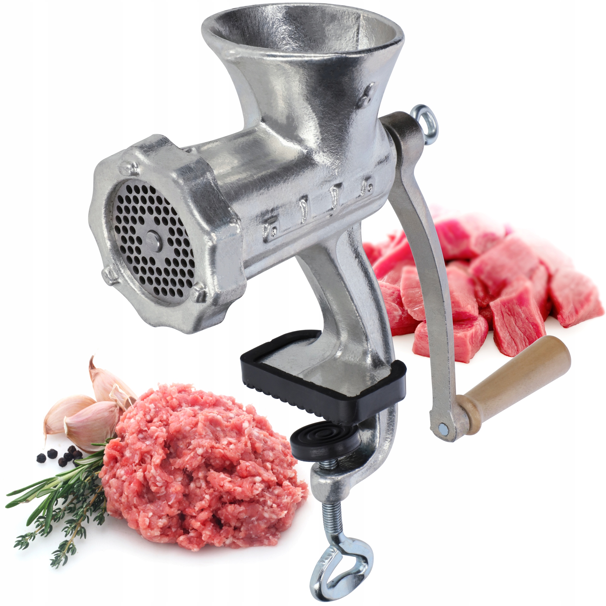 Picadora de carne de hierro fundido KADAX, 6 tamaños, máquina de carne manual