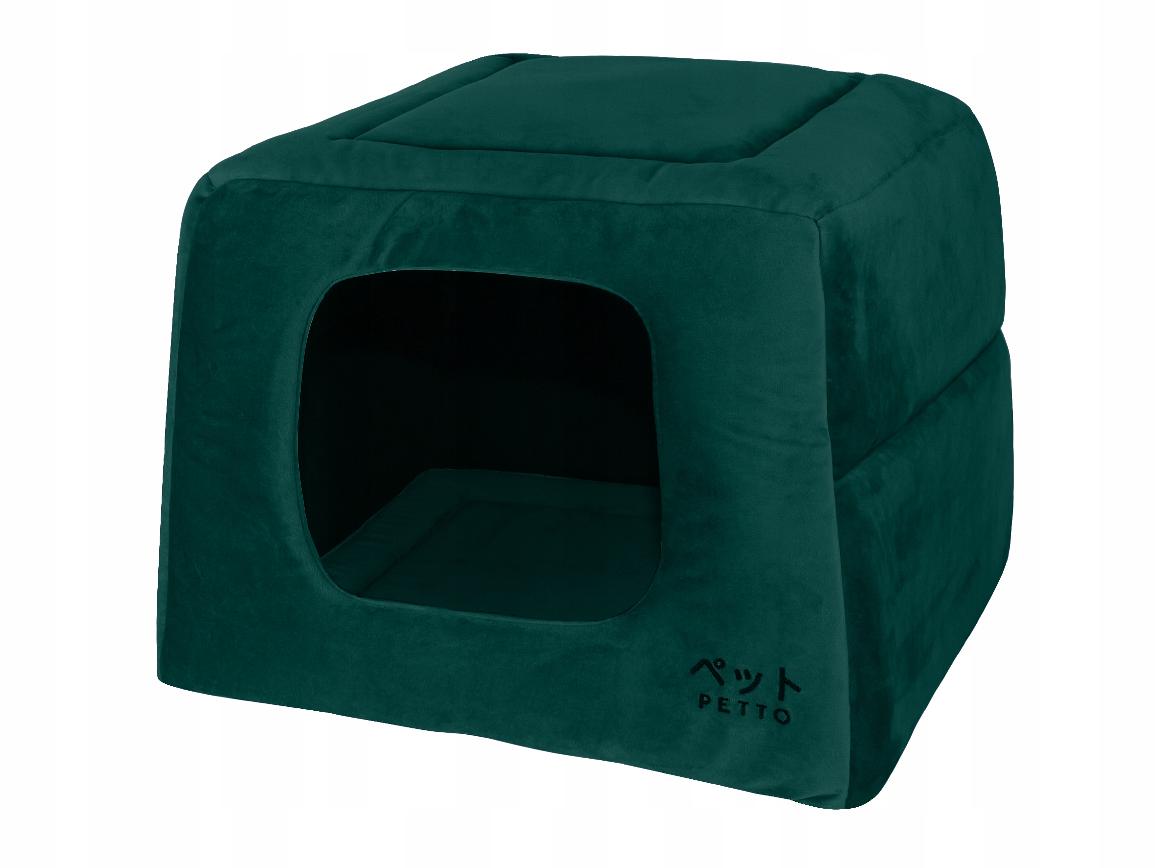 Levně Petto Domeček pelíšek 2v1 Uchi Velvet Tmavě zelený