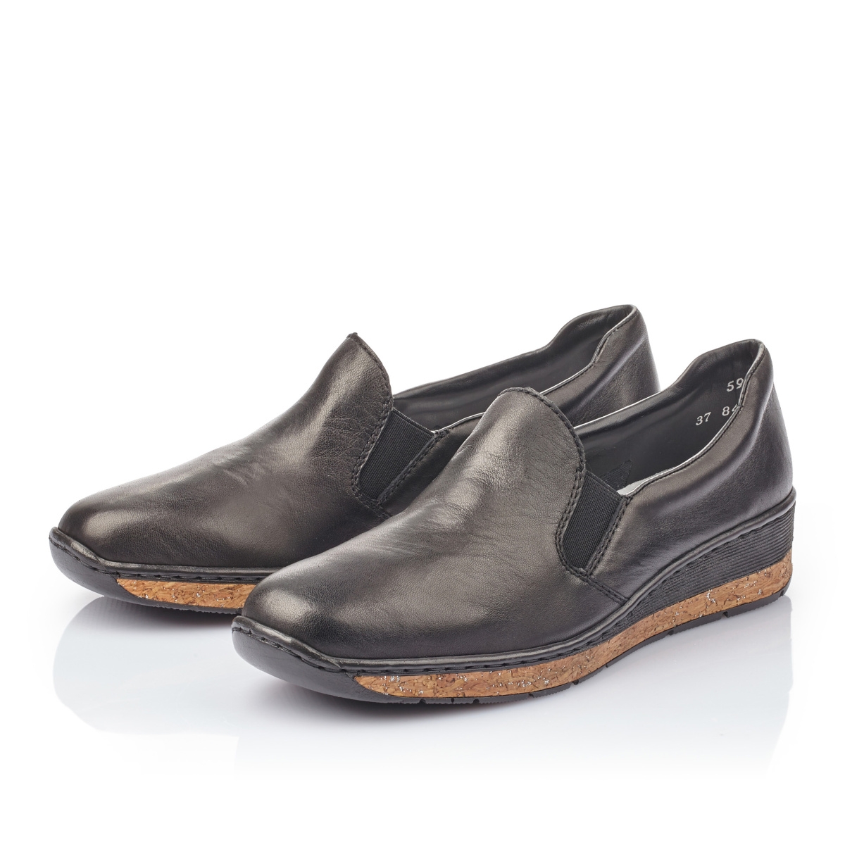 

Rieker półbuty damskie czarne skórzane 59766