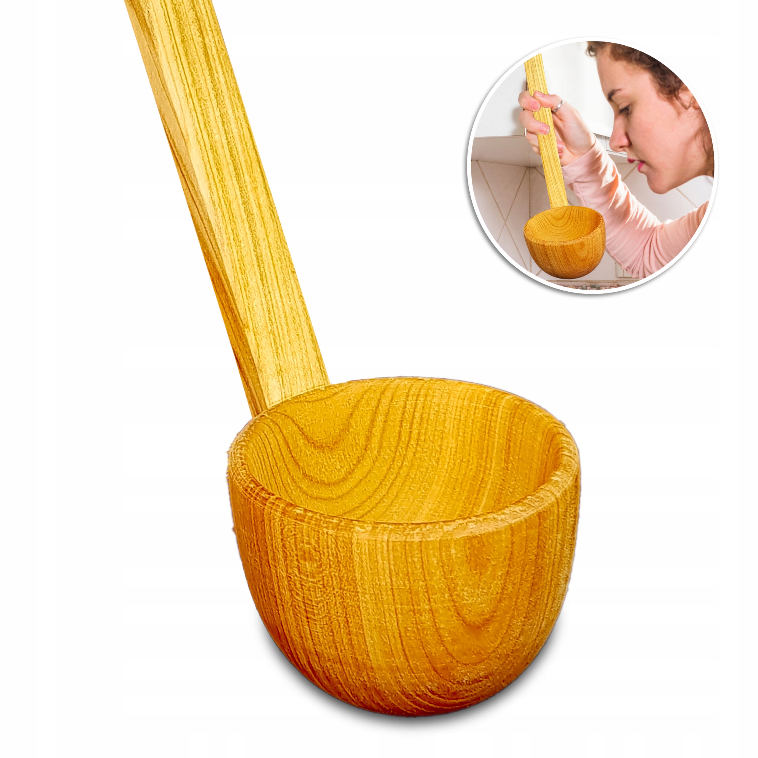

Drewniana Chochla Do Zupy Łyżka Wazowa Duża 39cm