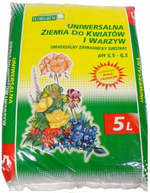 

Floro-Hum Uniwersalna ziemia do kwiatów warzyw 5L