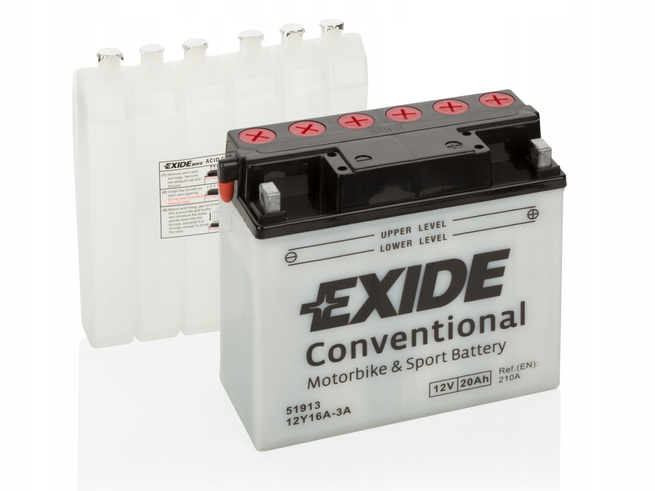 

Motocyklowy akumulator 20 Ah Exide 12Y16A-3A