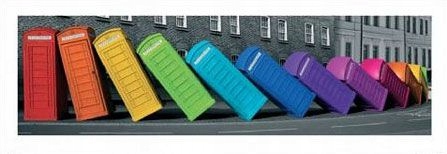 

London Phoneboxes Falling - reprodukcja 33x95 cm