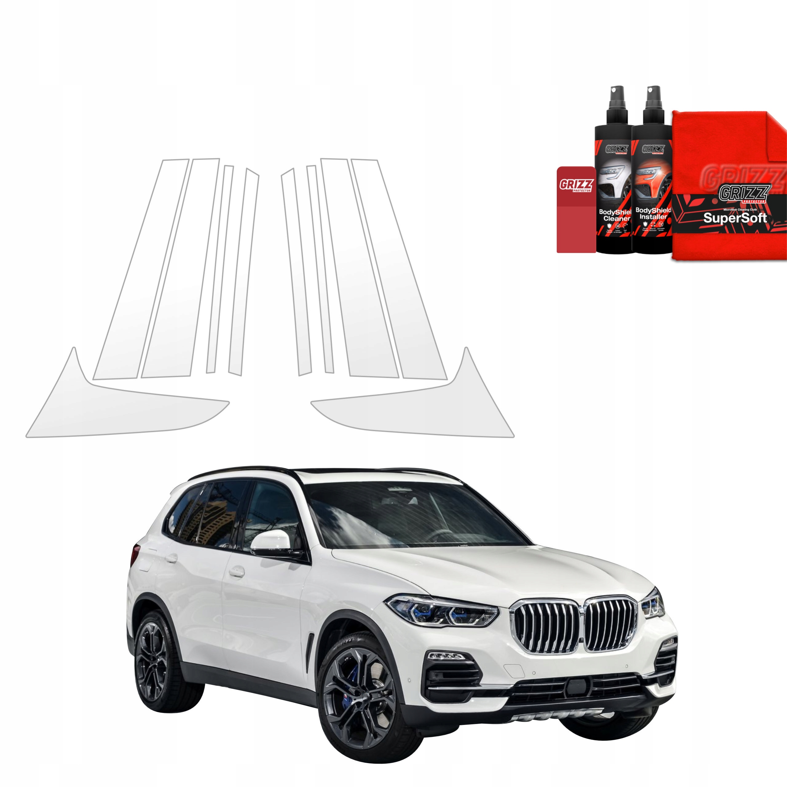 10v1 Fólie Ppf dýha na sloupky pro Bmw X5 (2018-2023)