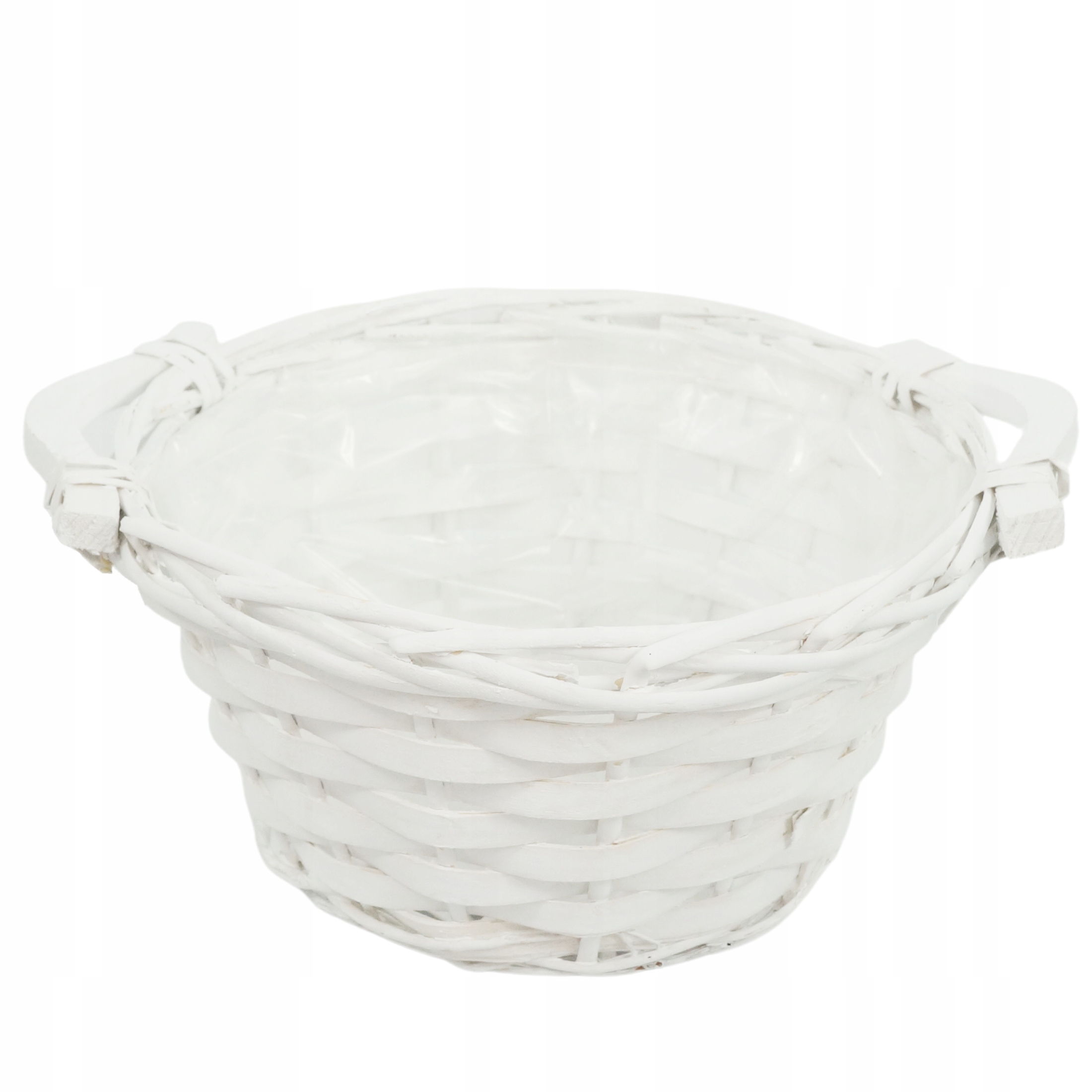 

Osłonka doniczka wiklinowa 23 cm biała z folią