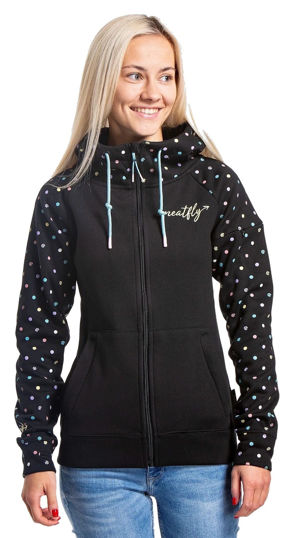 bluza Meatfly Alisha Zip Dusty Color Dots