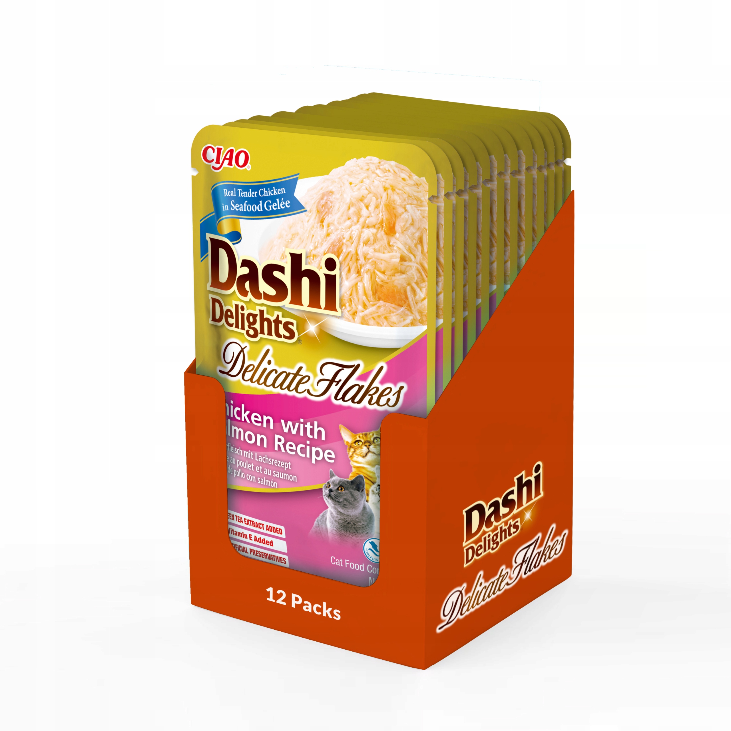 Levně Inaba Cat Dashi Delights Vločky Kuře Losos 12x40g