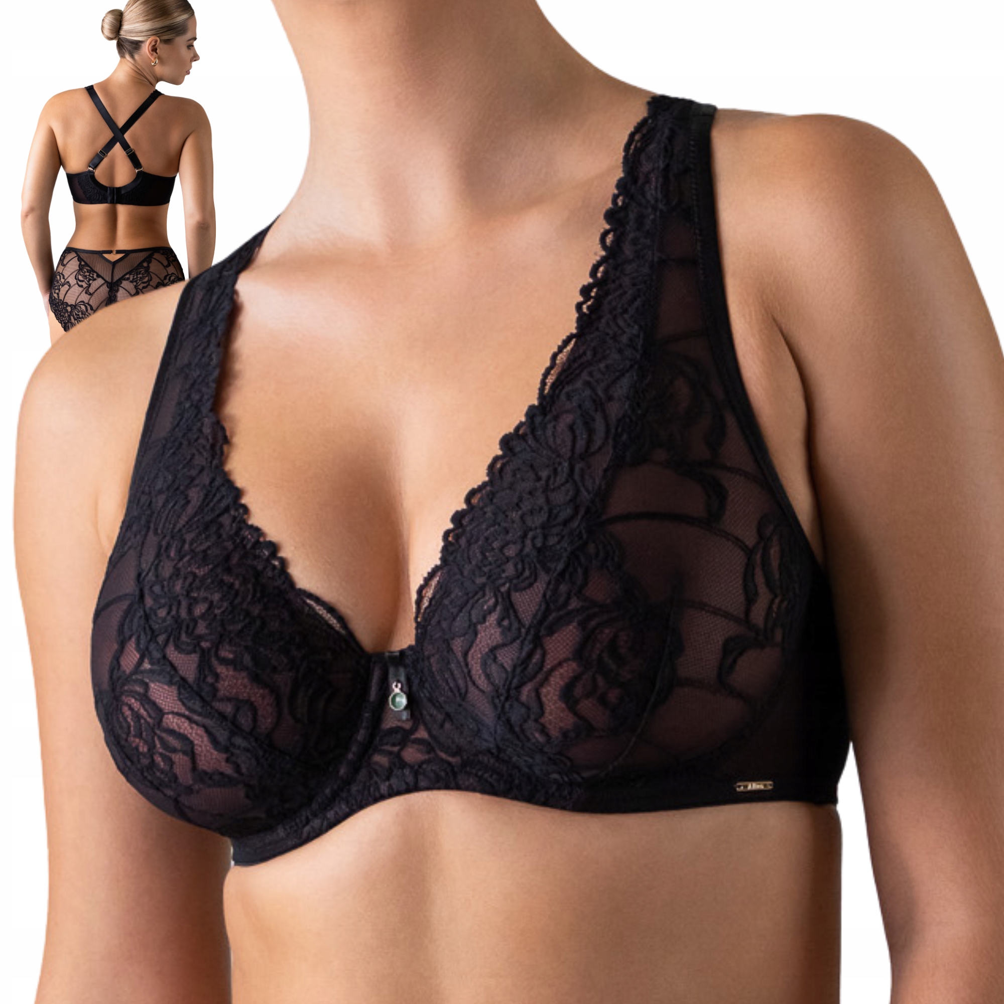 Podprsenka braletka smyslná soft velké misky Alles Truffle Noir Plus 65I