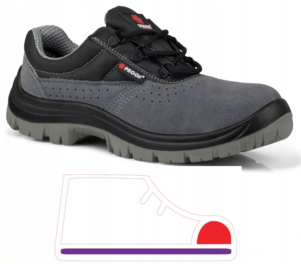 Robocze Buty Lekkie Półbuty S1P Bhp Ochronne Z Podnoskiem Proof KAPS3 r. 47