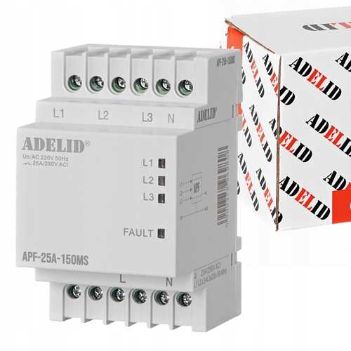 

Automatyczny Przełącznik Faz 230V 25A 150MS Adelid