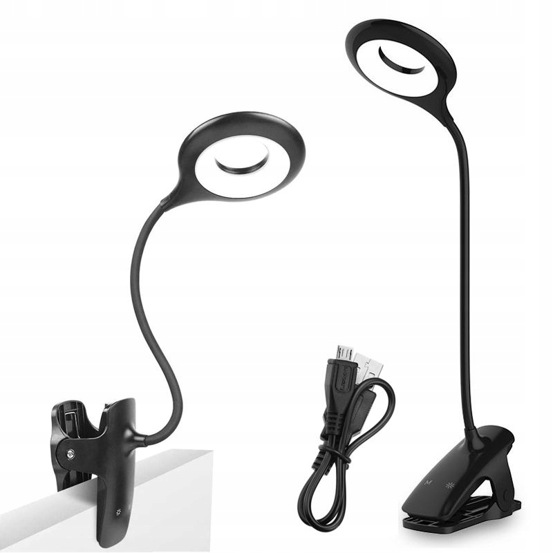 

Biurkowa Lampka Led z Klipsem Wbudowana Bateria
