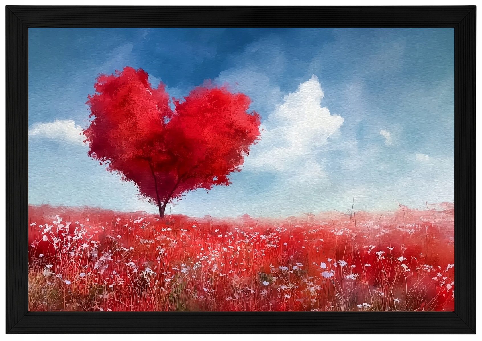 Plakát Rámeček Červené Srdce Strom Láska Romantismus 60x40