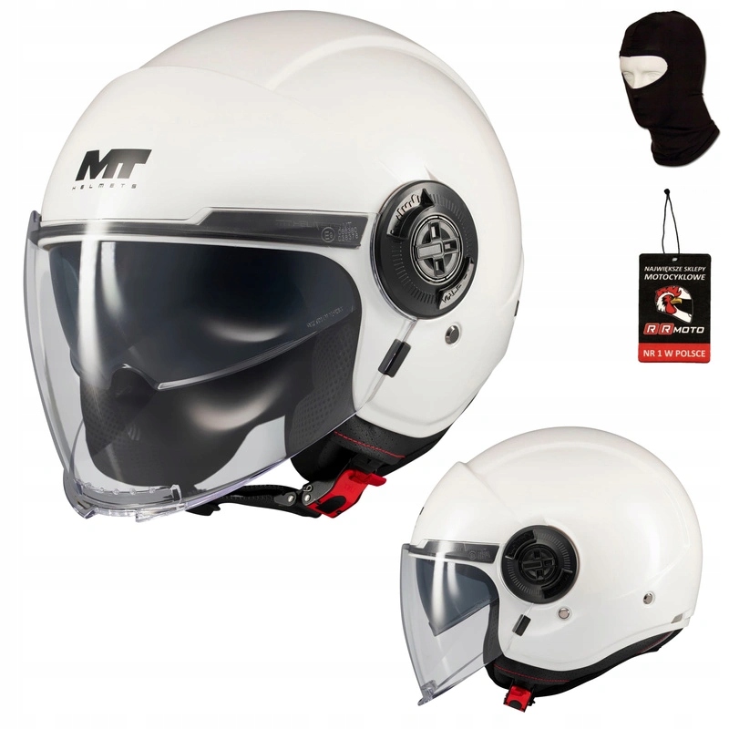 Otvorená motocyklová prilba Mt Viale Sv S Pure White biela Darčeky