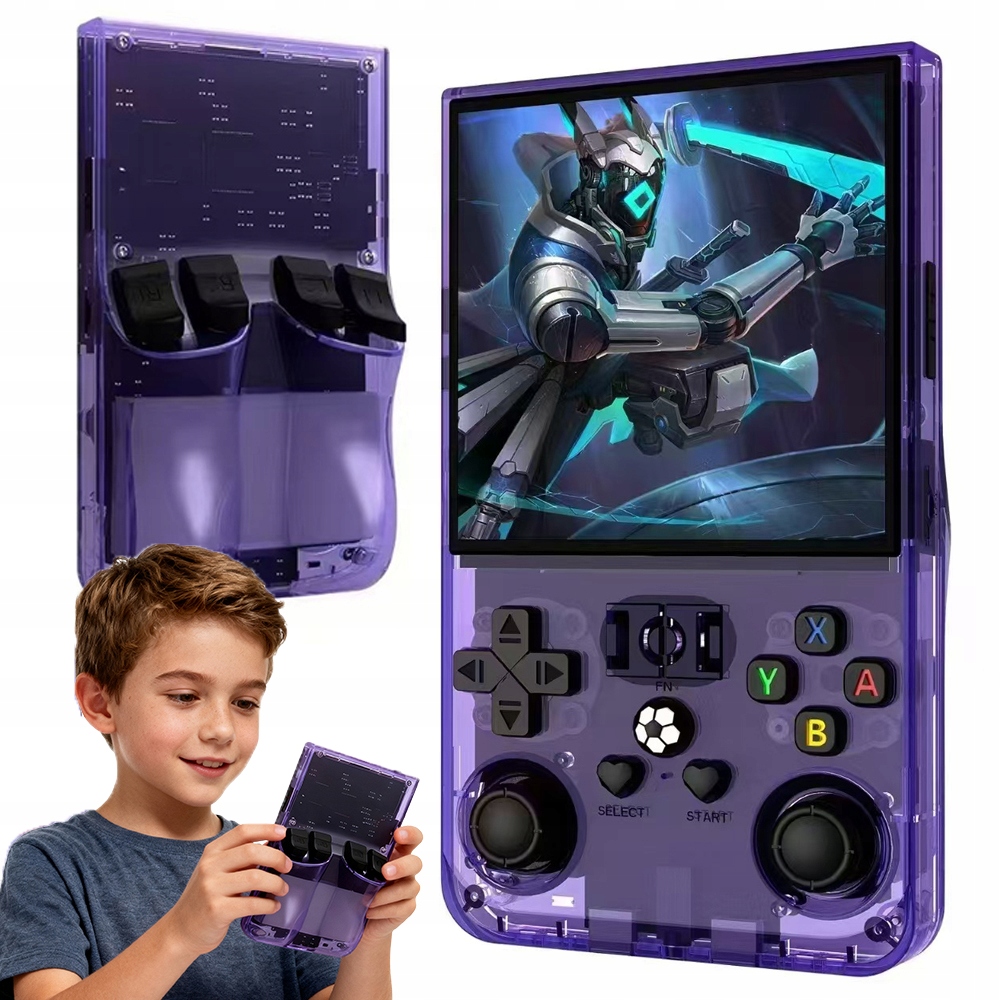 Przenośna Mobilna Konsola Do Gier Retro 18000+ Gry Linux 64GB Fioletowy