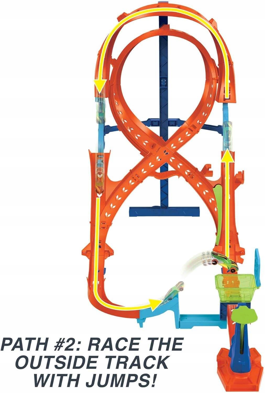 HOT WHEELS ZESTAW PIONOWY TOR ÓSEMKA SALTO + autko HMB15 Model HMB15