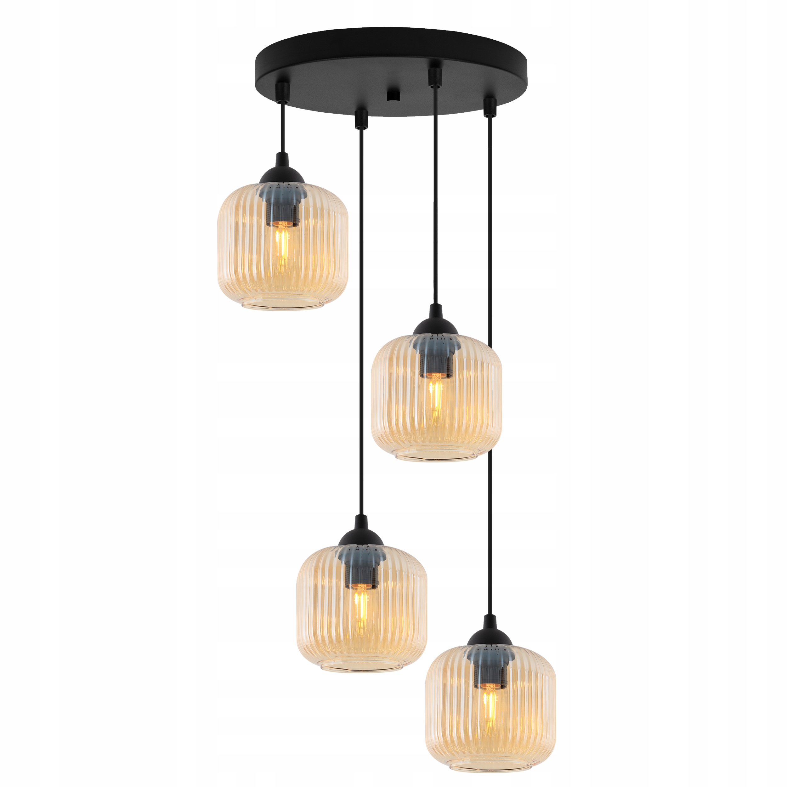 Závěsná Stropní Lampa Lustr, Skleněná Lišta, Topazová Stínítka, Moderní Provedení