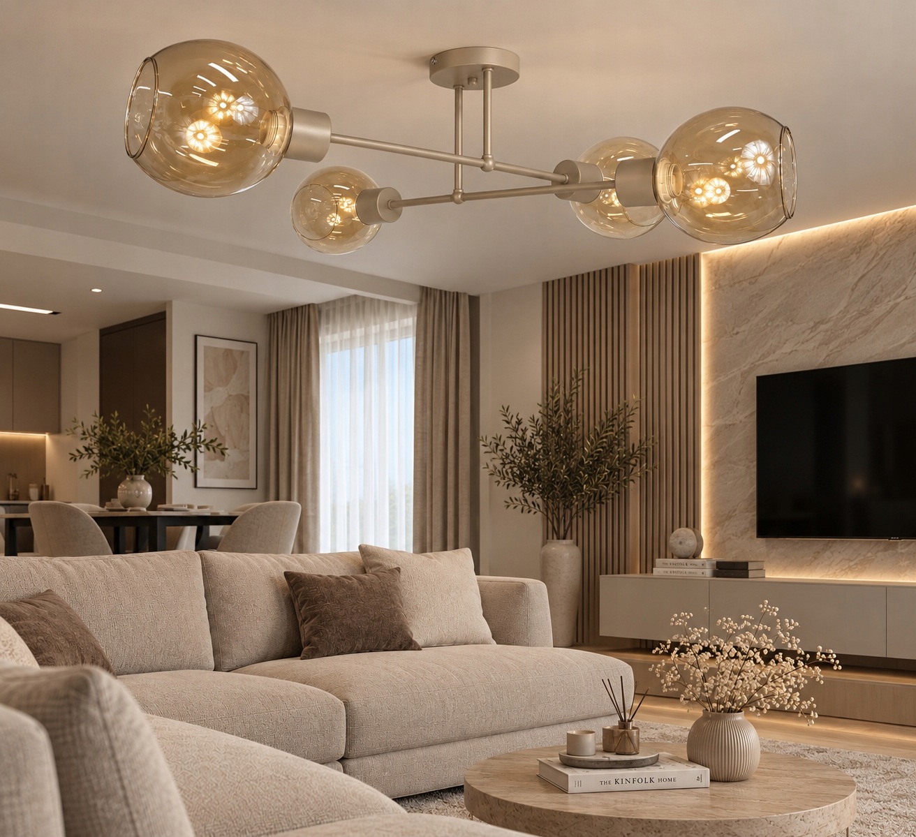 Euro-Lamp stropná lampa Edi 4 Kašmír medová 4X60W Výrobca